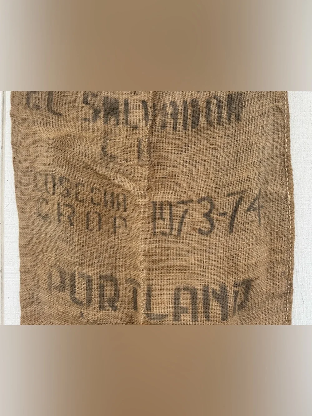 Large El Salvador Coffee Burlap Sack - 24”x3’3”